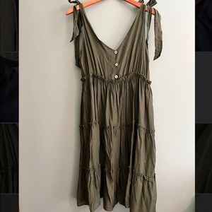 Army Green Flowy Dress